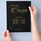 Monogram Letter E Pferd in Goldfarbe Flyer (Hand)