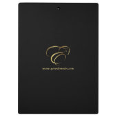 Monogram Letter E Pferd in Goldfarbe Klemmbrett (Rückseite)