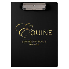 Monogram Letter E Pferd in Goldfarbe Klemmbrett