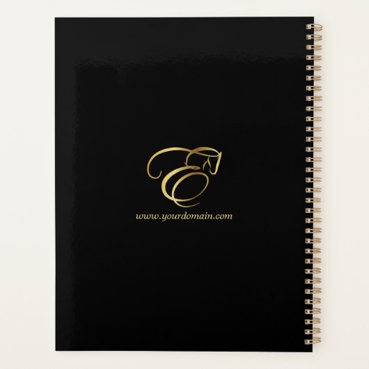 Monogram Letter E Pferd in Goldfarbe Planer (Rückseite)