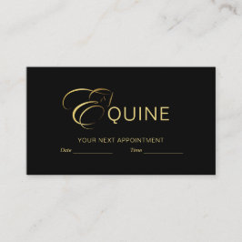 Monogram Letter E Pferd in Goldfarbe Terminkarte