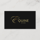 Monogram Letter E Pferd in Goldfarbe Visitenkarte (Vorderseite)