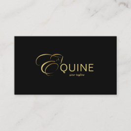 Monogram Letter E Pferd in Goldfarbe Visitenkarte