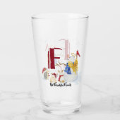 Monogram Letter F Adorable Angel Snowman Forest Glas (Rückseite)