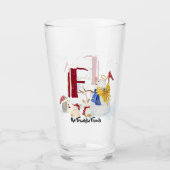 Monogram Letter F Adorable Angel Snowman Forest Glas (Vorderseite)