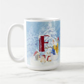 Monogram Letter F Adorable Angel Snowman Forest Kaffeetasse (Links)