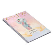 Monogram Letter F Baby Elephant Girl Daily Diary Notizblock (Rechte Seite)