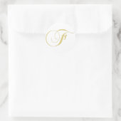 Monogram Letter F Golden Single Runder Aufkleber (Tasche)