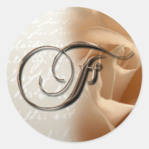 Monogram Letter F Wedding Umschlag Aufkleber