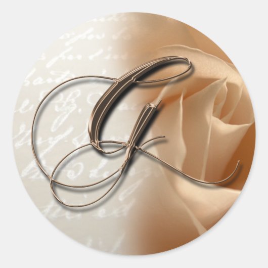 Monogram Letter G Wedding Envelope Aufkleber (Vorderseite)