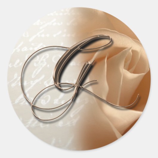 Monogram Letter G Wedding Umschlag Aufkleber (Vorderseite)