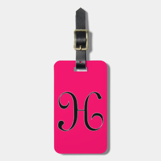 Monogram Letter H on Raspberry Gepäckanhänger