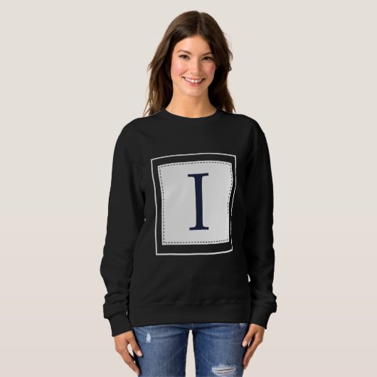 Monogram Letter I Alphabet I Initial Navy Blue Sweatshirt (Vorne ganz)