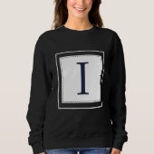 Monogram Letter I Alphabet I Initial Navy Blue Sweatshirt (Vorderseite)