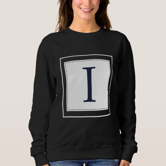 Monogram Letter I Alphabet I Initial Navy Blue Sweatshirt (Vorderseite)