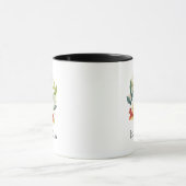 Monogram Letter I Christmas Berry Wreath Tasse (Zentrum)