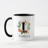 Monogram Letter I Christmas Berry Wreath Tasse (Links)