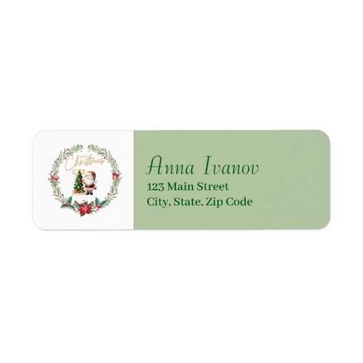 Monogram Letter I Christmas Wreath w/Santa Claus (Vorne)