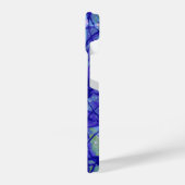 Monogram Letter Initial Name Blue Abstrakt Art iPhone Hülle (Linke Seite)