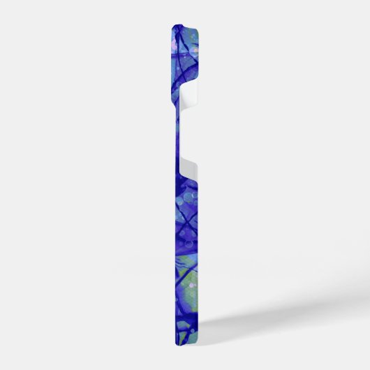 Monogram Letter Initial Name Blue Abstrakt Art iPhone Hülle (Linke Seite)