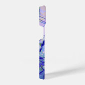 Monogram Letter Initial Name Blue Abstrakt Art iPhone Hülle (Rechte Seite)