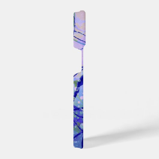 Monogram Letter Initial Name Blue Abstrakt Art iPhone Hülle (Rechte Seite)