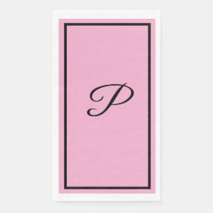 Monogram Letter Initial Pink Baby Shooting Wedding Serviette