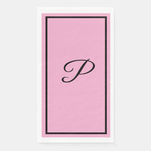 Monogram Letter Initial Pink Baby Shooting Wedding Serviette (Vorderseite)