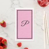 Monogram Letter Initial Pink Baby Shooting Wedding Serviette (Beispiel)