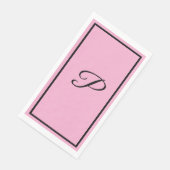 Monogram Letter Initial Pink Baby Shooting Wedding Serviette (Ecke)