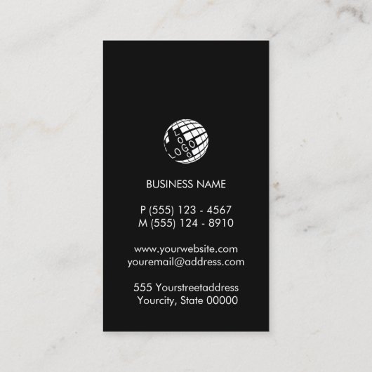 Monogram Letter J Business Card Visitenkarte (Rückseite)