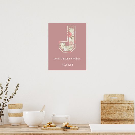 Monogram Letter J Poster (Küche)