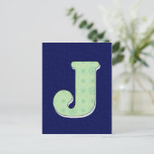 Monogram Letter J Postkarte (Stehend Vorderseite)