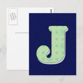 Monogram Letter J Postkarte (Vorne/Hinten)