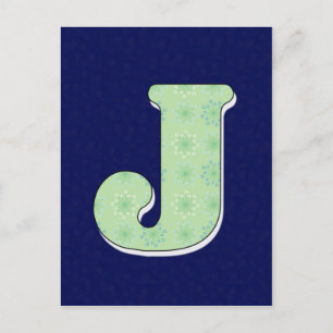 Monogram Letter J Postkarte