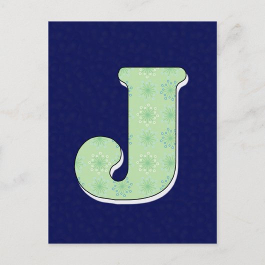 Monogram Letter J Postkarte (Vorderseite)