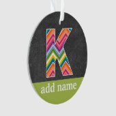 Monogram Letter K - Chalkboard and Bright Chevrons Ornament (Vorderseite)
