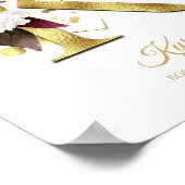 Monogram Letter K Gold Foil & Pink Floral Kinderzi Poster (Ecke)