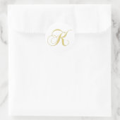 Monogram Letter K Golden Single Runder Aufkleber (Tasche)