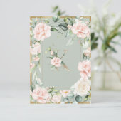 Monogram Letter K Green Floral Dankeskarte (Stehend Vorderseite)