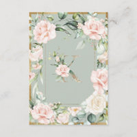 Monogram Letter K Green Floral