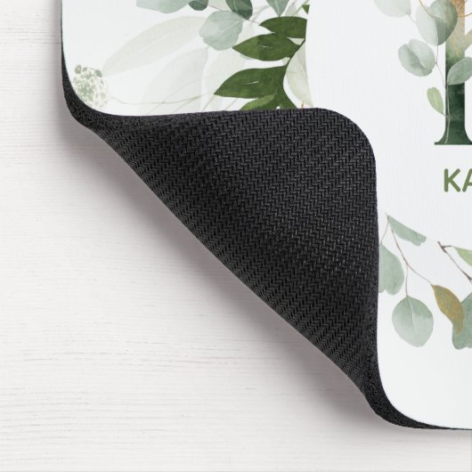 Monogram Letter K Greenerath Wreath Mouse Pad Mousepad (Ecke)