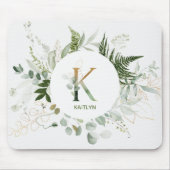 Monogram Letter K Greenerath Wreath Mouse Pad Mousepad (Vorne)