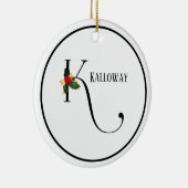 Monogram Letter K Personalisiert Keramik Ornament (Rechts)