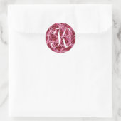 Monogram Letter K Pink Roses Sticker (Tasche)