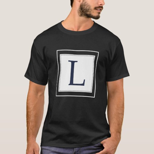 Monogram Letter L Alphabet L Initial Navy Blue T-Shirt (Vorderseite)