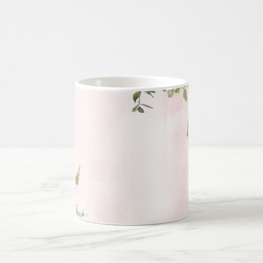 Monogram Letter L Aquarell Floral Coffee Tasse (Mittel)