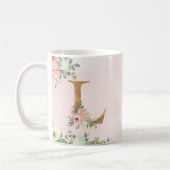 Monogram Letter L Aquarell Floral Coffee Tasse (Links)