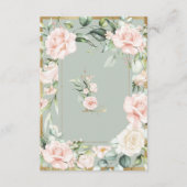 Monogram Letter L Elegantsage Green Floral Dankeskarte (Vorderseite)
