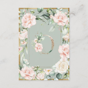 Monogram Letter L Elegantsage Green Floral Dankeskarte
